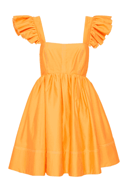 AJE - Midsummer Mini Dress in Mango (Size 8)