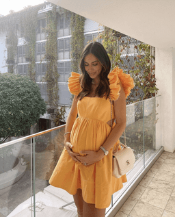 AJE - Midsummer Mini Dress in Mango (Size 8)