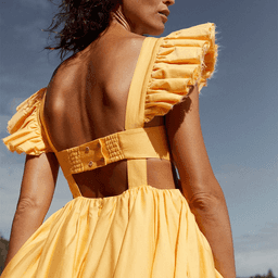 AJE - Midsummer Mini Dress in Mango (Size 8)