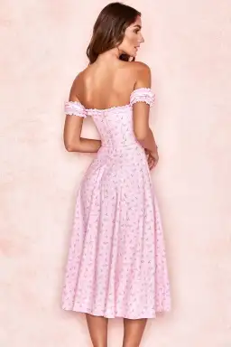 House of CB 'Lauren' Strapless Midi Sundress Pink Floral Size Small / Au 8 for rent on The Volte - image 2