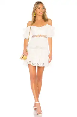 Zimmermann Melody Off Shoulder Mini Dress Ivory Size 8 for rent on The Volte - image 4