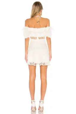 Zimmermann Melody Off Shoulder Mini Dress Ivory Size 8 for rent on The Volte - image 3