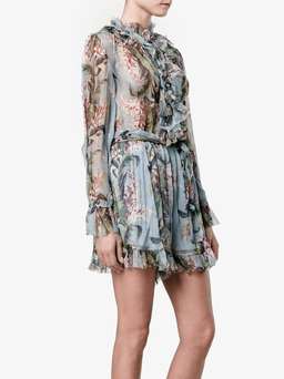 Zimmermann Winsome Ruffle Playsuit Blue Floral Size 6 for rent on The Volte - image 5