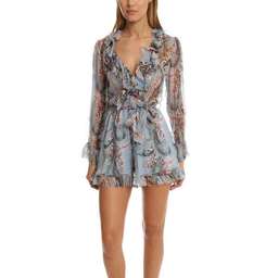 Zimmermann Winsome Ruffle Playsuit Blue Floral Size 6 for rent on The Volte - image 2