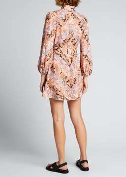 Zimmermann Botanica Chevron Mini Dress Chevron Paisley Size 0 / AU 8 for rent on The Volte - image 3