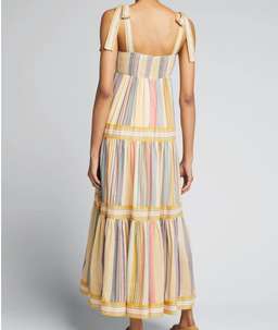 Zimmermann Mae Tie Shoulder Dress Multi Stripe Size 0 / AU 8 for rent on The Volte - image 4