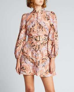 Zimmermann Botanica Chevron Mini Dress Print Size 1 /Au 10 for rent on The Volte - image 2