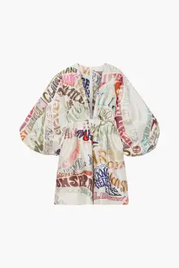 Zimmermann The Ladybeetle Word Mini Dress in Word Print Size 0 / Au 8 for rent on The Volte - image 2