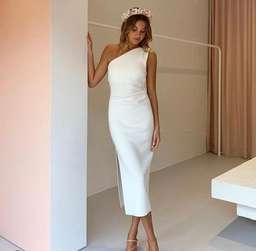 Bec and Bridge Asym Midi dress white