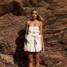 One Mile Nice Denim Dress White Size 12 for rent on The Volte - image 1