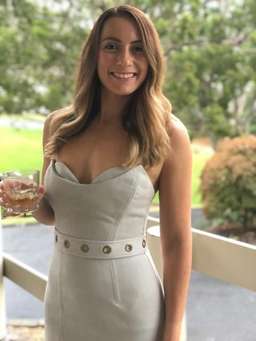 Sheike Strapless Grey Suede Dress Size 6