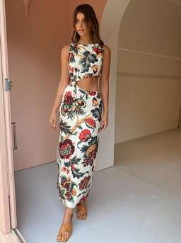 Sir The Label Ambroise Knot Dress Midi Floral Print | AU 8  for rent on The Volte - image 10