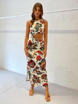 Sir The Label Ambroise Knot Dress Midi Floral Print | AU 8  for rent on The Volte - image 3