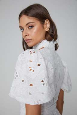 ASILIO PUFF SLEEVE BRODERIE DRESS - SIZE 6