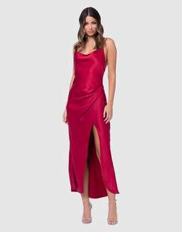 PILGRIM AURORA SATIN DRESS (CERISE) - SIZE 6 for rent on The Volte - image 5