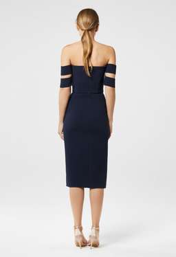 Yeojin Bae - Double Crepe Split Dasha Dress Navy Size 6