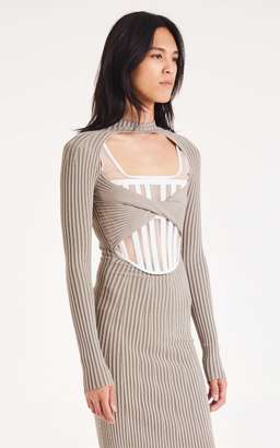 Dion Lee Stripe Rib Twist Dress Slate Green size 6