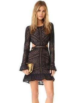 For Love And Lemons Emerie Cut Out Dress Black Lace Sz 10 for rent on The Volte - image 1