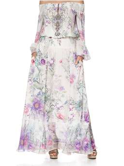 Camilla Off Shoulder Shirred Dress Forever Far Print Size 2 for rent on The Volte - image 3
