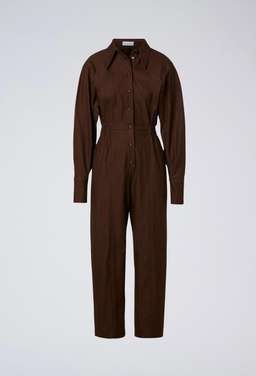 Scanlan Theodore Merserised D.Cotton Jumpsuit Chocolate Brown Size 6 for rent on The Volte - image 6