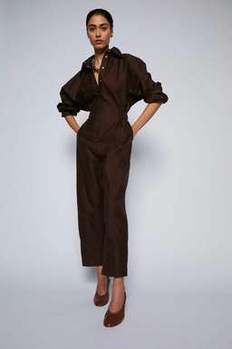 Scanlan Theodore Merserised D.Cotton Jumpsuit Chocolate Brown Size 6 for rent on The Volte - image 1