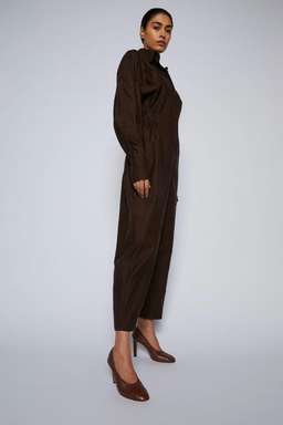 Scanlan Theodore Merserised D.Cotton Jumpsuit Chocolate Brown Size 6 for rent on The Volte - image 4