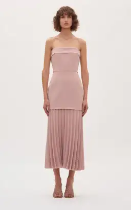Dion Lee Linear Crepe Pleated Dress Pink Size 10  for rent on The Volte - image 1