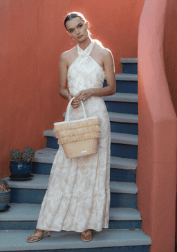 The Wolfgang Valencia Twist Neck Dress