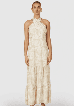 The Wolfgang Valencia Twist Neck Dress