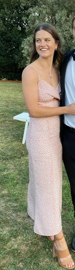 Kookai Karlie Twist Midi Dress Blush Print Size 8 for rent on The Volte - image 4