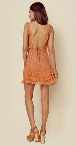For Love and Lemons - Analisa Polka Dot Tank Orange Dress Sz 6 for rent on The Volte - image 4