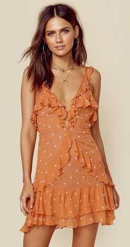 For Love and Lemons - Analisa Polka Dot Tank Orange Dress Sz 6 for rent on The Volte - image 1