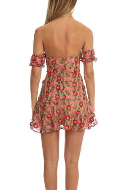 For Love And Lemons - Amelia Strapless Mini Dress Red Floral Sz 6 for rent on The Volte - image 2