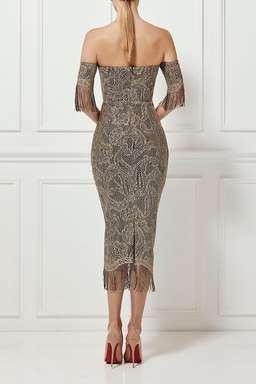 Misha Mirielle Dress Gold Size 6 for rent on The Volte - image 2