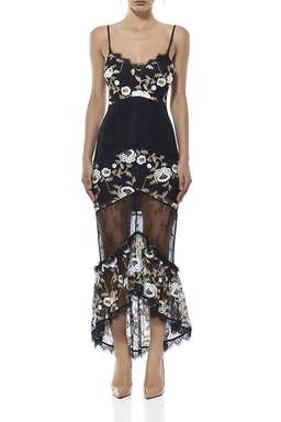 Misha Jacquie Lace Dress Black Size 6 for rent on The Volte - image 1