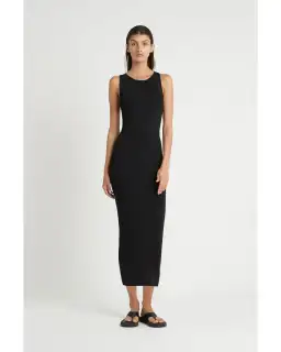 Sir The Label Marcelle Open Back Midi Dress Black Size AU 6 