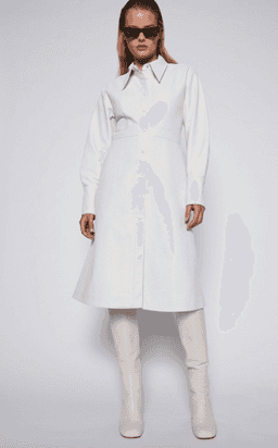 Scanlan Theodore Faux Reptile Shirt Dress Cream Size 8 for rent on The Volte - image 2