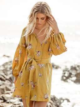 Steele - Bellflower Smock Dress Yellow Size 6 for rent on The Volte - image 1