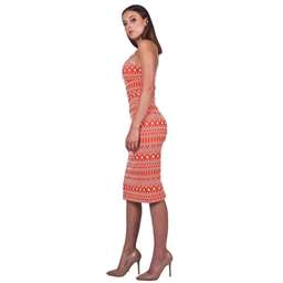 Scanlan Theodore Geometric Jacquard Shoestring Dress Print Size 8 for rent on The Volte - image 3