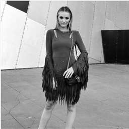 Sass & Bide Delicate Sparkle Silk Fringe Mini Dress Navy Blue Size 6