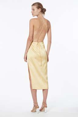 Manning Cartell Miami Heat Backless Midi Dress Champagne Size 10 for rent on The Volte - image 3