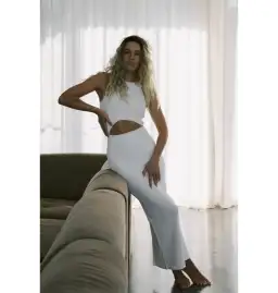 Sir The Label Ingrid Cut Out Midi Dress White AU 6 for rent on The Volte - image 2