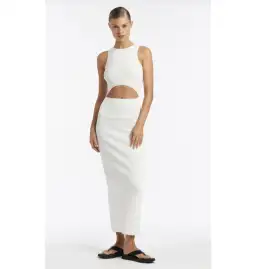 Sir The Label Ingrid Cut Out Midi Dress White AU 6 for rent on The Volte - image 1