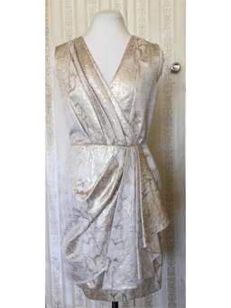 Thurley Reptile Print Pleated Dress Gold Size 12 for rent on The Volte - image 1