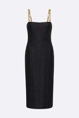 Manning Cartell  Neo Classic Midi Dress W/ Chain Black Size 8