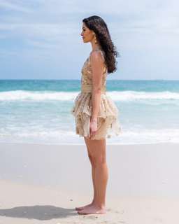 Reign The Label Goldie Tutu Mini Dress Gold Size AU 6 for rent on The Volte - image 2