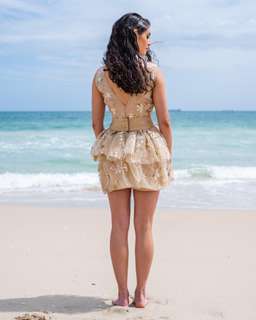 Reign The Label Goldie Tutu Mini Dress Gold Size AU 6 for rent on The Volte - image 3