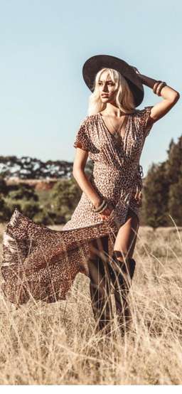 Coven & Co Feline Wrap Dress Leopard Print Size 6 for rent on The Volte - image 2