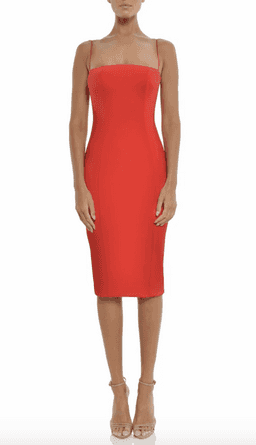 Misha Sophie Midi Dress Red Size 10 for rent on The Volte - image 1