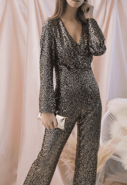 MISHA Sharnie Pantsuit Gold Size 6/XS for rent on The Volte - image 4